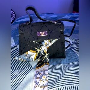 Black Geometric Pattern Mini Bag